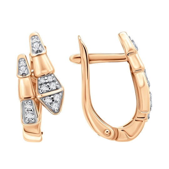 Серьги из серебра с фианитами 