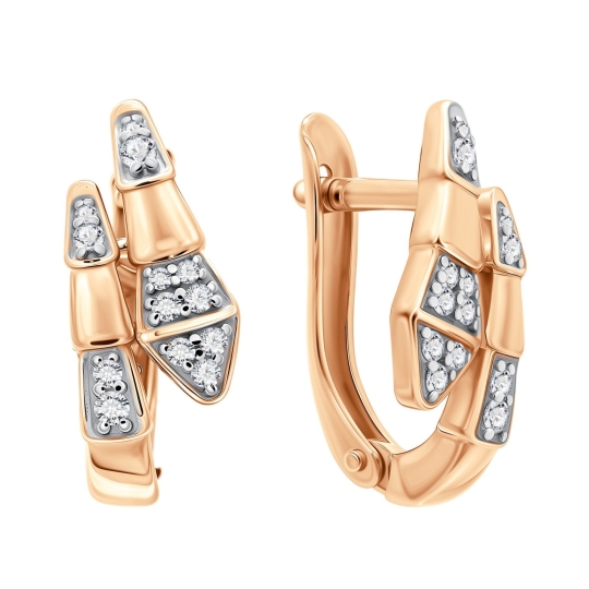 Серьги из серебра с фианитами 