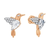 Серьги из серебра с позолотой и фианитами 