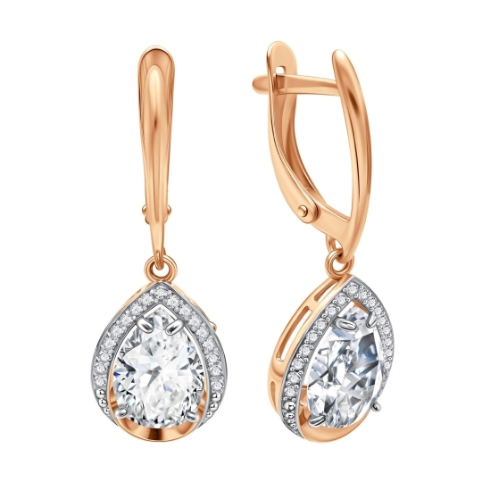 Серьги из серебра с фианитами