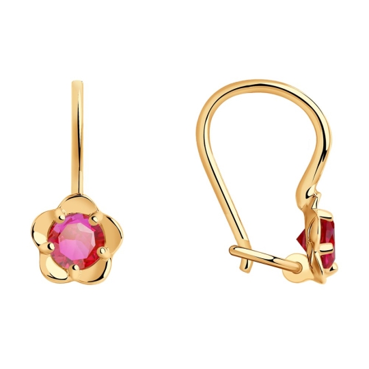 Серьги из золота с бриллиантами и рубинами