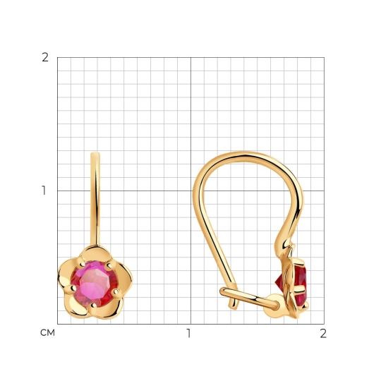 Серьги из золота с бриллиантами и рубинами