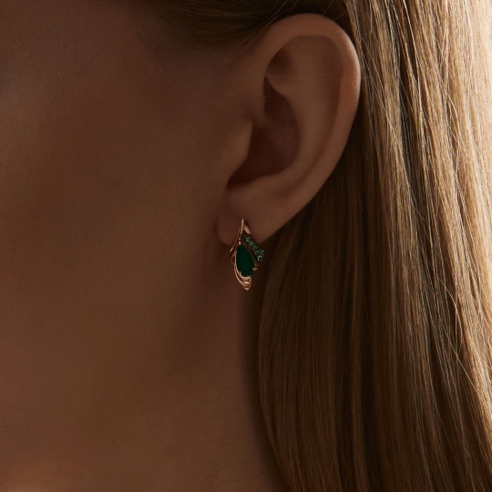 Серьги из золота с фианитами 