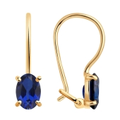 Серьги из золота с корундами