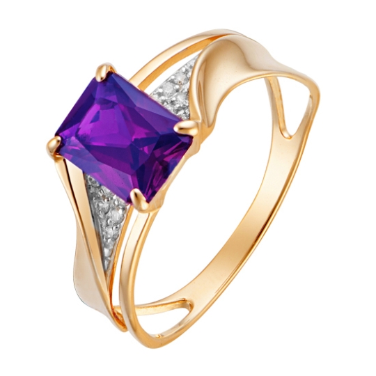 Кольцо из белого золота с фианитом