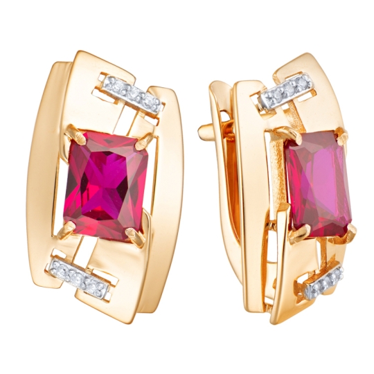 Серьги из белого золота с бриллиантами