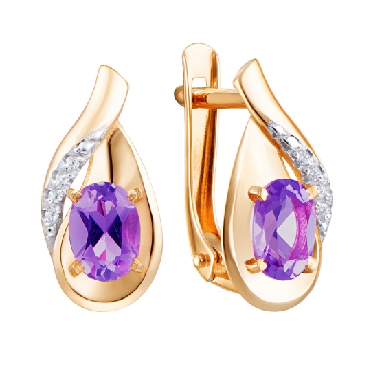 Серьги из золота с топазами