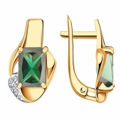 Серьги из золота с турмалинами и фианитами