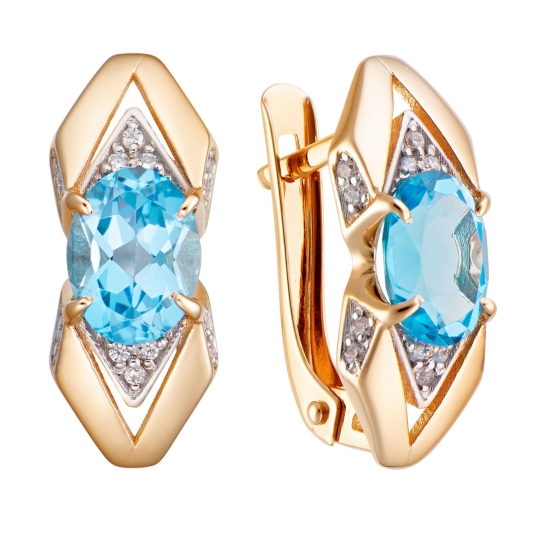 Серьги из золота с фианитами