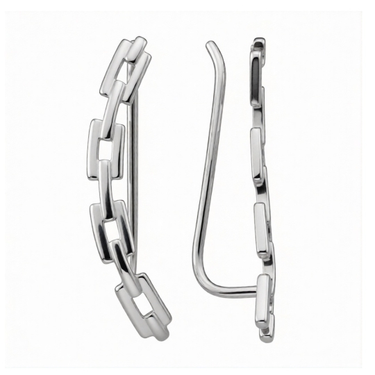 Серьги из серебра с агатами и фианитами