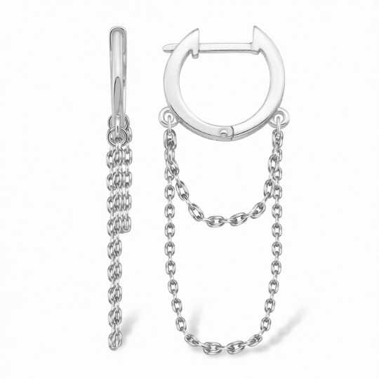 Серьги из серебра с горным хрусталем