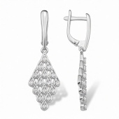 Серьги из серебра с фианитами