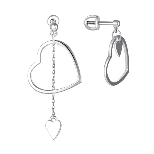 Серьги из серебра с фианитами