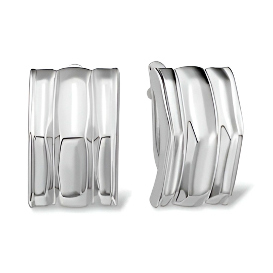 Одиночная серьга-эльф из серебра "PEACE"