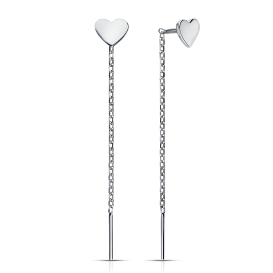 Серьги из серебра с фианитами и жемчугом