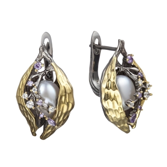 Серьга-кафф из серебра