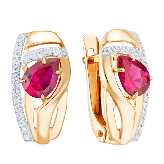 Серьги из золота с жемчугом и фианитами