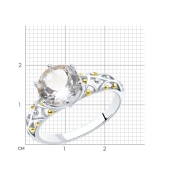 Кольцо из серебра с горным хрусталем