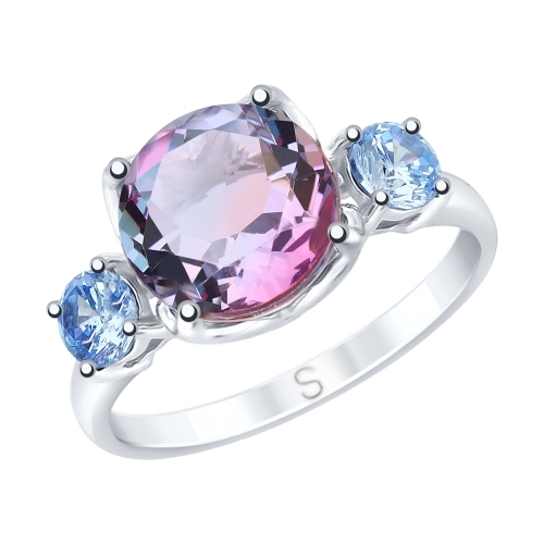 Кольцо из серебра с миксом камней