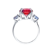 Кольцо из серебра с ситаллом и фианитами