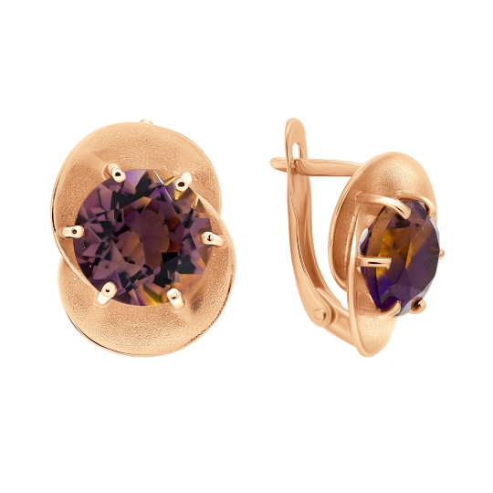 Серьги из золота с черными бриллиантами и изумрудами