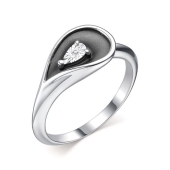 Кольцо из серебра с бриллиантом