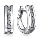 Серьги из серебра с бриллиантами
