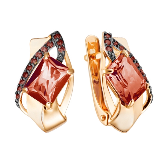 Серьги из золота с фианитами