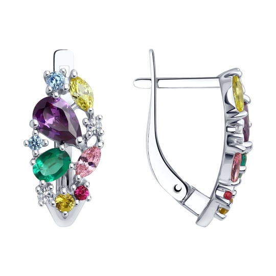 Кольцо из серебра с миксом камней