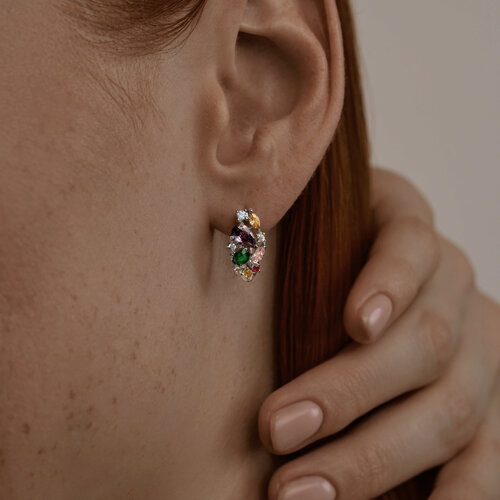 Кольцо из серебра с миксом камней