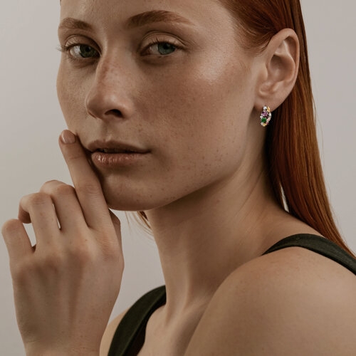 Кольцо из серебра с миксом камней