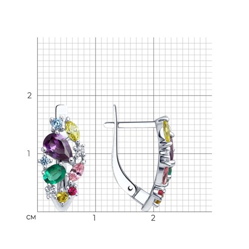 Кольцо из серебра с миксом камней