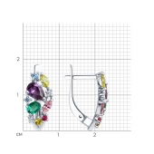 Серьги из серебра с миксом камней