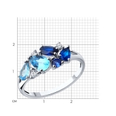 Кольцо из серебра с миксом камней