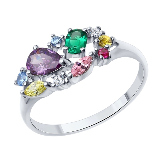 Кольцо из серебра с позолотой