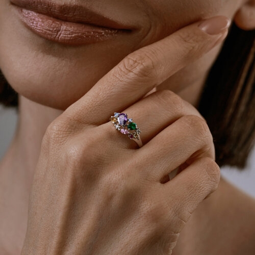 Кольцо из серебра с позолотой