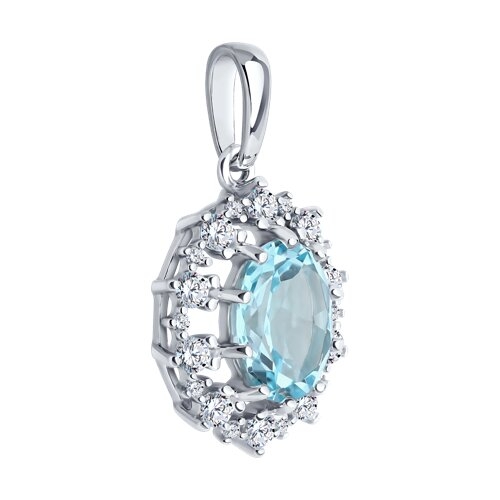 Серьги из серебра с топазами и фианитами