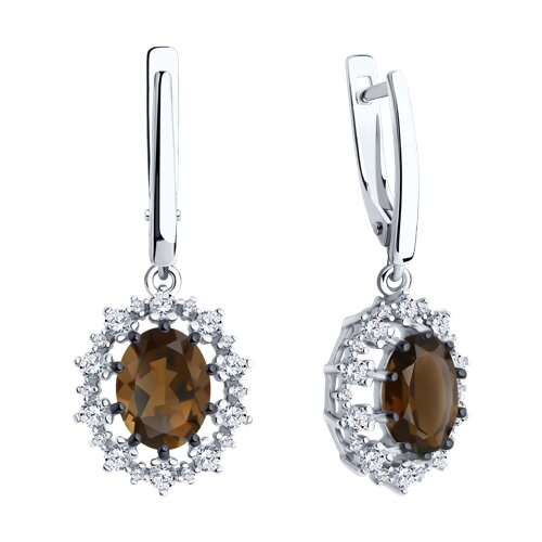 Серьги из серебра с фианитами