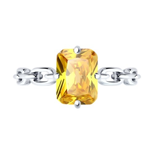 Кольцо из серебра с ювелирными кристаллами