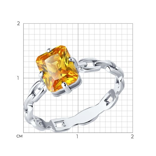 Кольцо из серебра с ювелирными кристаллами