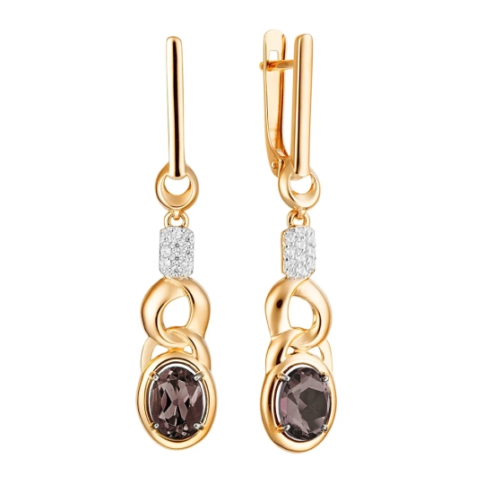 Серьги из золота с фианитами