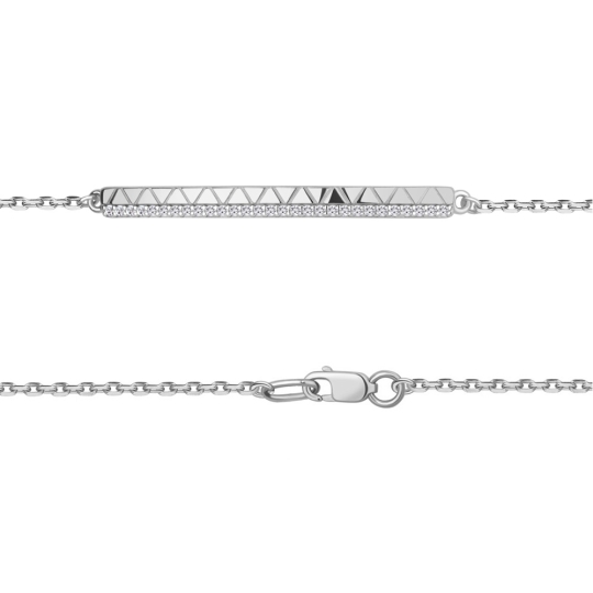 Браслет из текстиля с серебряными вставками