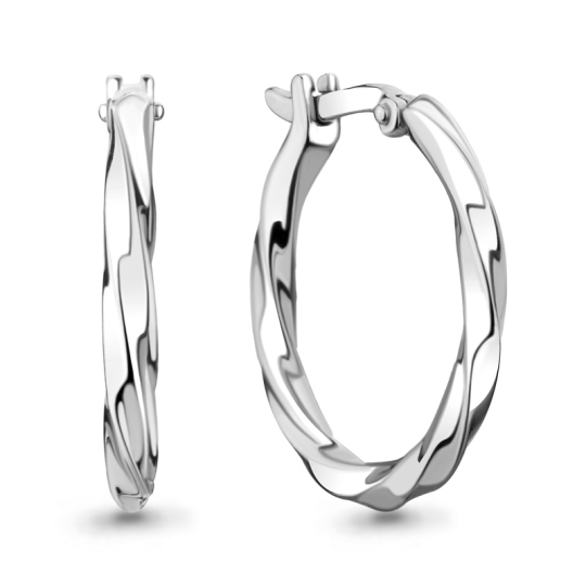 Серьги из серебра с черными фианитами 