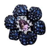 Кольцо из серебра с аметистом и фианитами