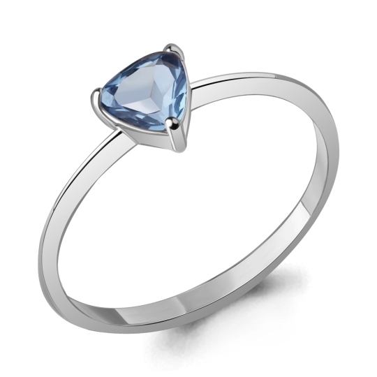 Кольцо из серебра с золотой вставкой и бриллиантом