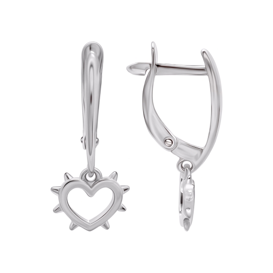 Серьги из серебра с фианитами