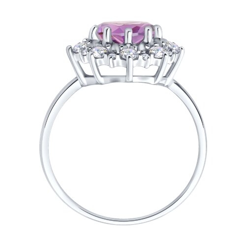 Серьги из серебра с аметистами и фианитами