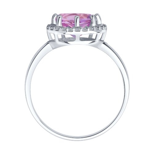 Кольцо из серебра с раухтопазом и фианитами