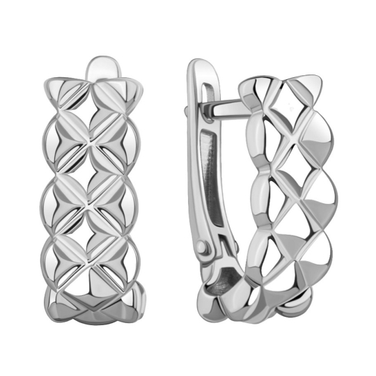 Серьги из серебра с фианитами