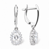 Серьги из серебра с фианитами